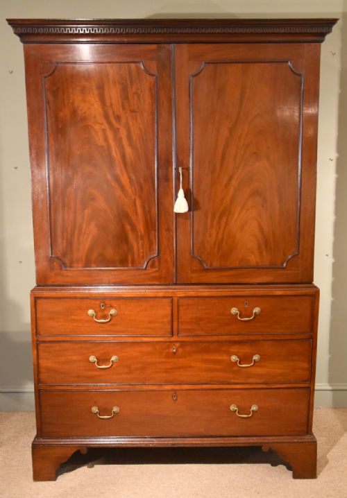 George III Mahogany Linen Press