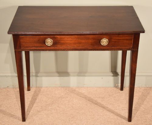 An Elegant George III Mahogany Single Drawer Side Table
