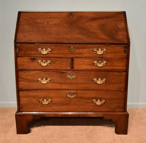 A Handsome Mid 18th Century Mahogany and Oak Bureau