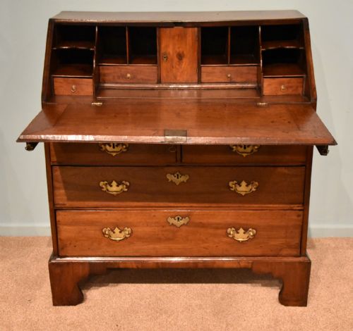 fig 1. A Handsome Mid 18th Century Mahogany and Oak Bureau