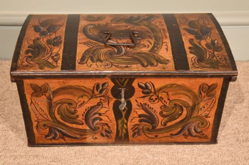 An Attractive Little Continental Painted Trunk