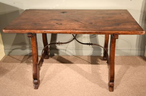 A Spanish Solid One Piece Top Walnut Table