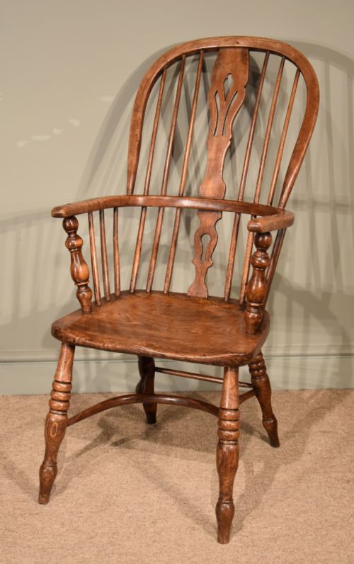 An Ash and Elm Thames Valley High Backed Windsor Armchair
