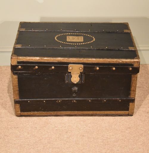 A Leather and Brass Bound Travelling Trunk