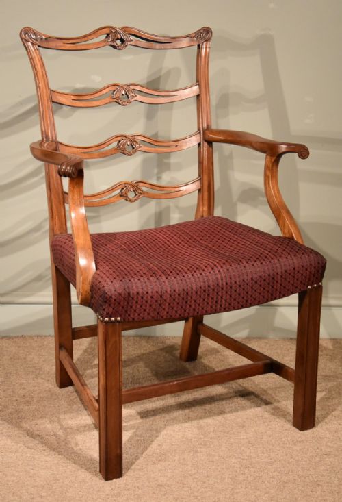 fig 1. Set of 8 George III Period Mahogany Ladderback Dining Chairs