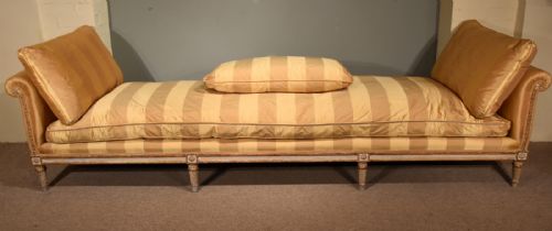 Fine Quality Pale Grey and Gilt Lit Du Jour