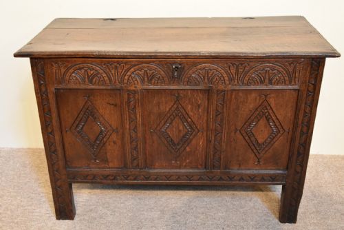 A Late 17th Century Oak Three Panelled Coffer