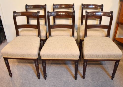 A Set of Six Regency Mahogany Dining Chairs