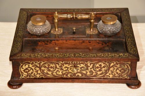 Regency Rosewood and Brass Desk Set