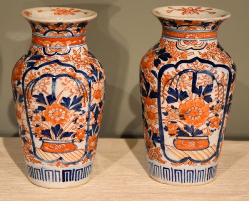 A Pair of Japanese Imar Vases