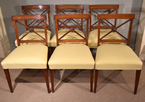 An Attractive Set of Six Regency Dining Chairs
