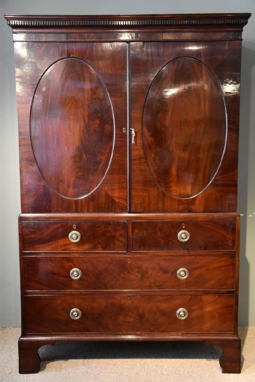 George III Mahogany Linen Press