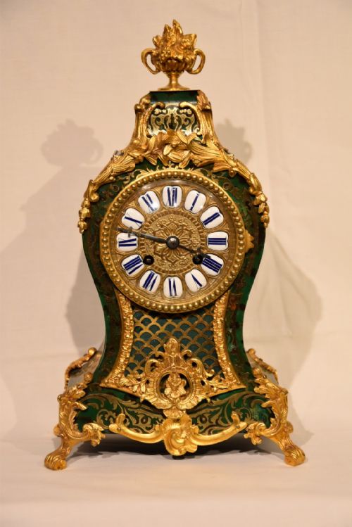 fig 1. A French Green Boulle Mantel Clock