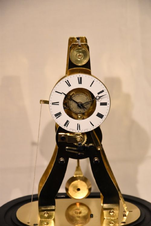 fig 1. A French Skeleton Timepiece Clock with Alarm