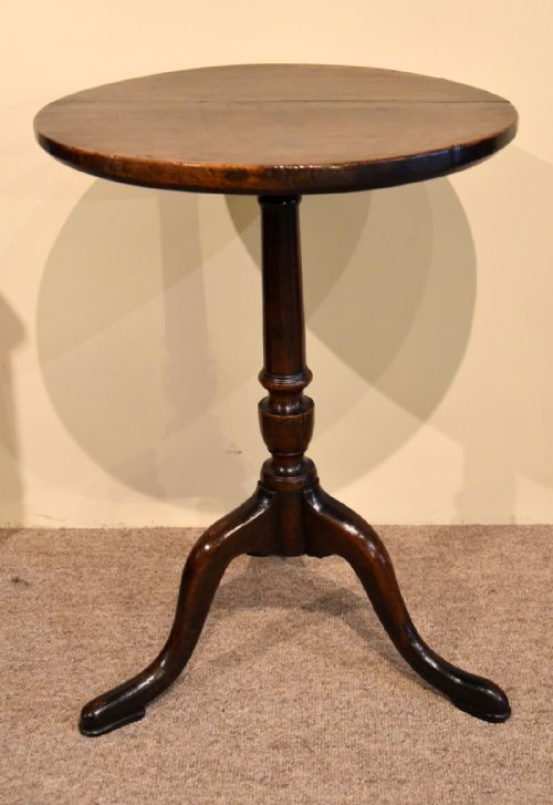 An 18th Century Oak Lamp/wine Tripod Table