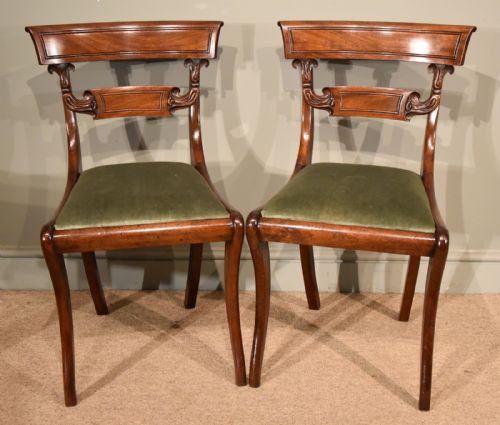 A Good Pair of Regency Mahogany Side Chairs