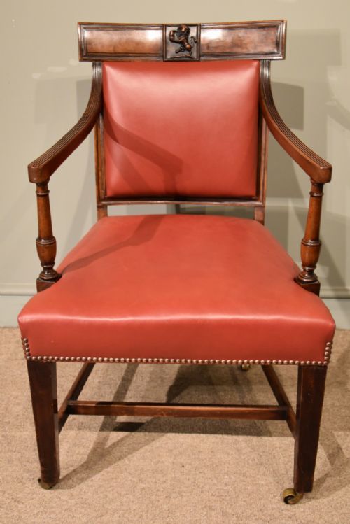 fig 1. A Good Regency Period Mahogany Library Armchair