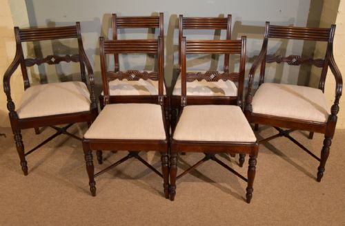A Fine Quality Set of Six Regency Dining Chairs