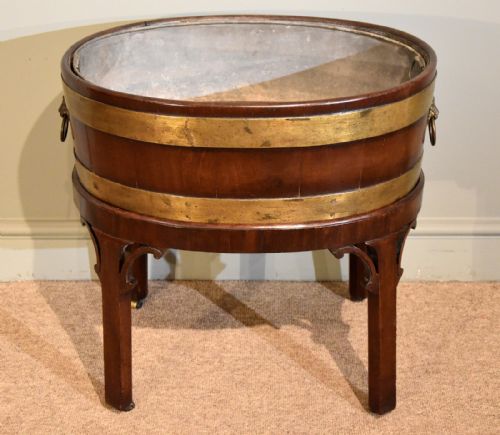 A Good George III Oval Mahogany Wine Cooler