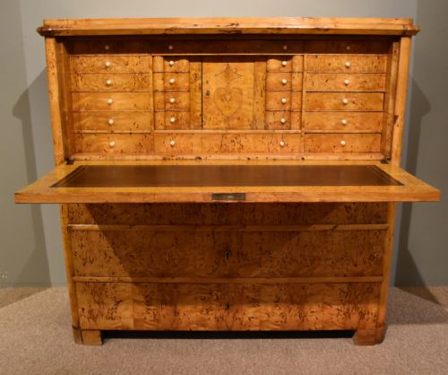 fig 1. A Stylish Masur Birch Biedermeier Escritoire