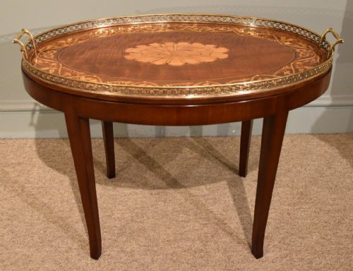 A Fine Late 19th Century Inlaid Mahogany Tray