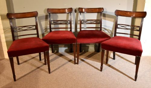 A Good Set of Four George III Mahogany Dining Chairs