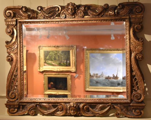 A Beautiful 19th Century Florentine Overmantel Mirror