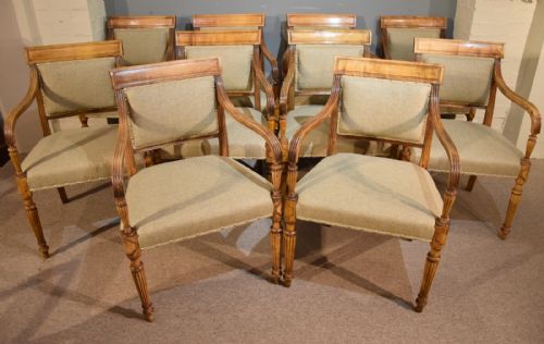 Set of Eight Satinwood Armchairs