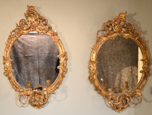 A Good Pair of Decorative Victorian Girandole Mirrors