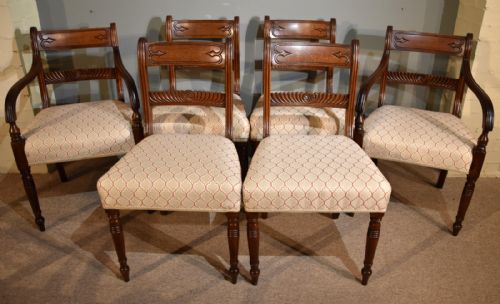 A Superb Set of Six Regency Period Mahogany Dining Chairs