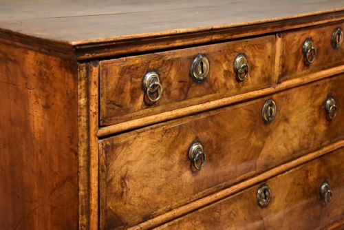 fig 1. A Delightful Queen Anne Period Walnut Chest of Drawers