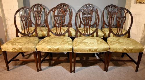 Set of Eight Late 18th Century Hepplewhite Dining Chairs