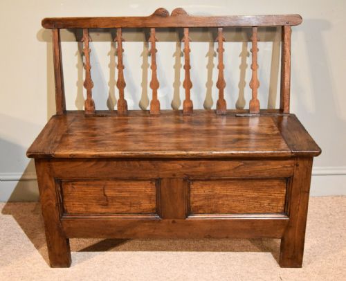 An Elegant Breton Mid 19th Century French Chestnut Bench