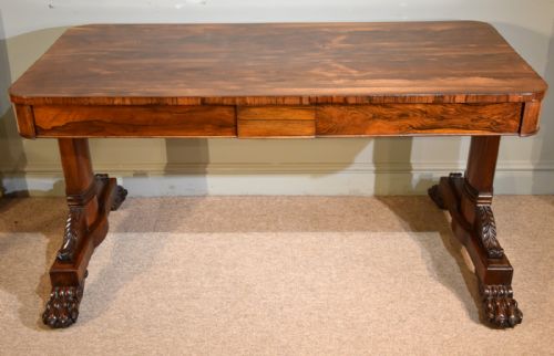 A Superb William IV Rosewood Library Table