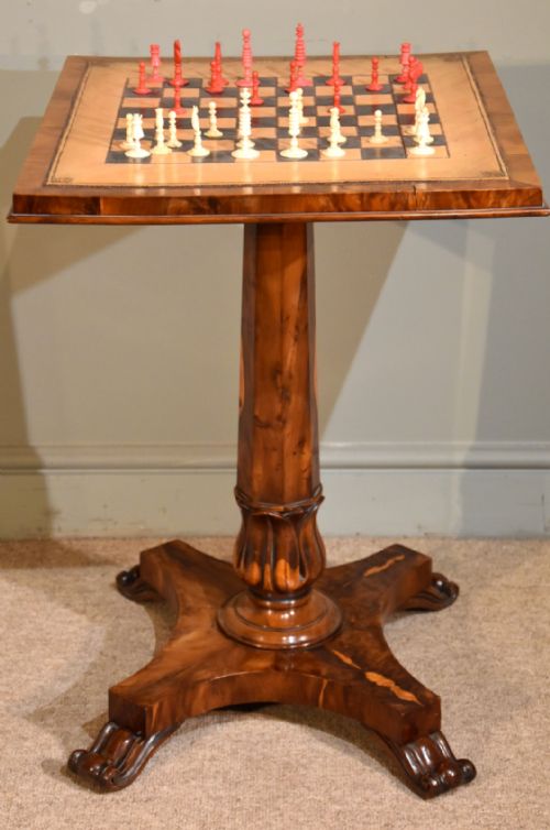 Mid 19th Century Yew Wood Games Table