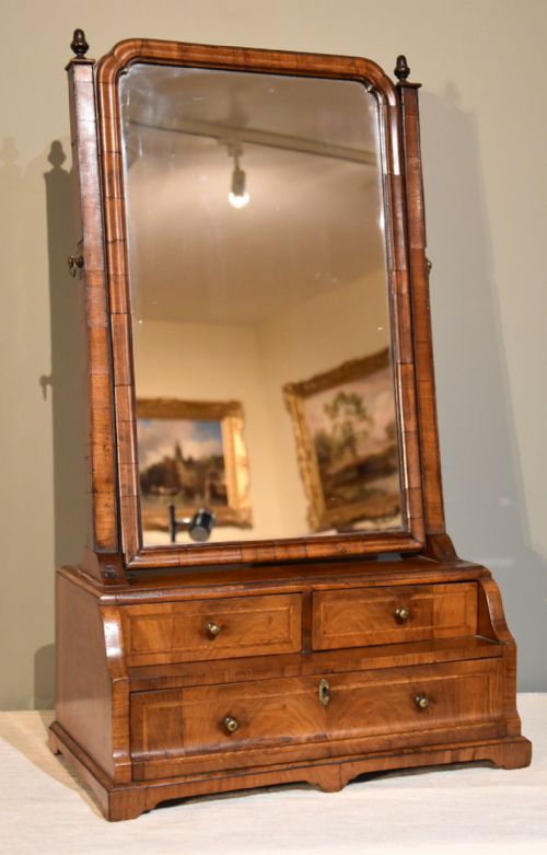 George II Walnut Toilet Mirror