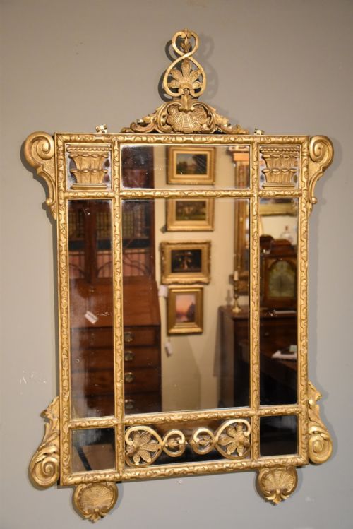 Late 19th Century Italian Sectional Giltwood Wall Mirror