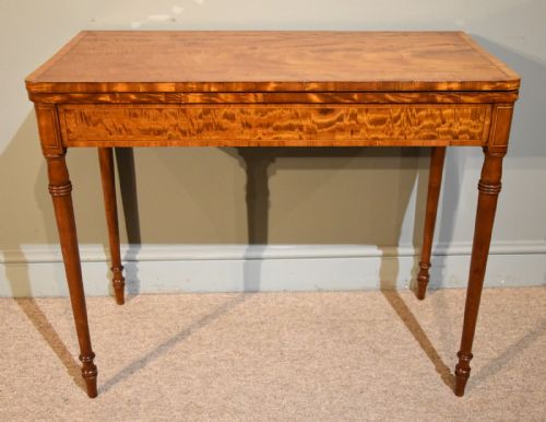 A Lovely George III Satinwood Card Table