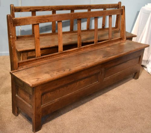 A Good Pair of Mid 19th Century French Breton Chestnut Benches