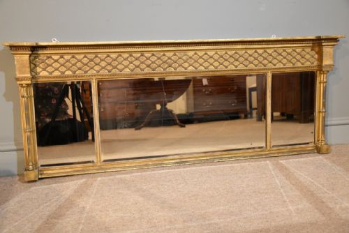 English Regency Triple Plate Overmantel Mirror