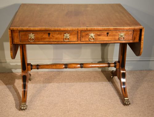 A Good Regency Mahogany Inlaid Crossbanded Sofa Table