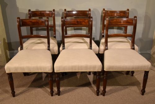 An Elegant Set of Six Regency Mahogany Dining Chairs