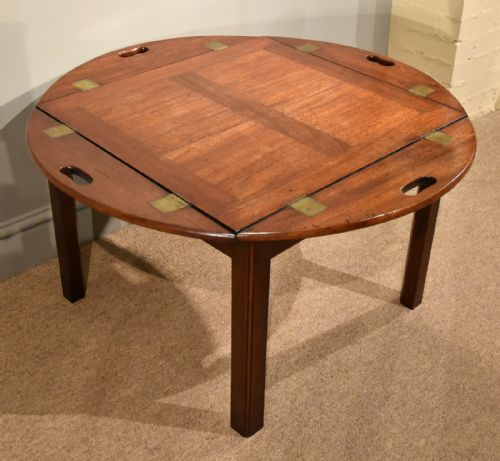 A Good George III Mahogany Butlers Tray on Modern Stand