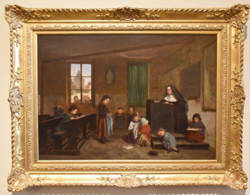 "The Schoolroom" Oil Painting by Theo Duverger