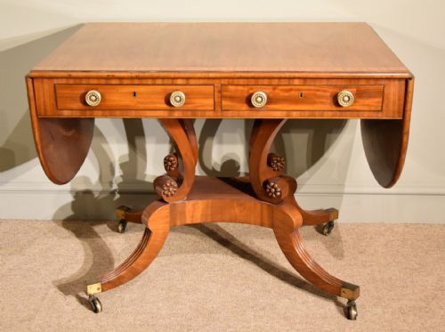 An Elegant Regency Period Cross Banded Sofa Table