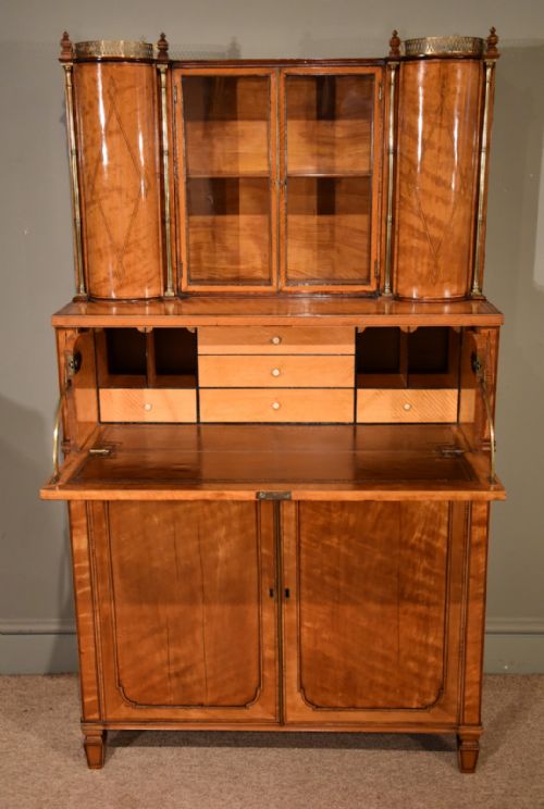 A Fine Regency Satinwood Secretaire Cabinet