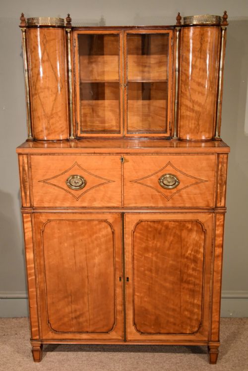 fig 1. A Fine Regency Satinwood Secretaire Cabinet