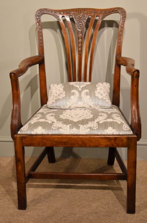 A Fine Mid 18th Century Carved Walnut Armchair
