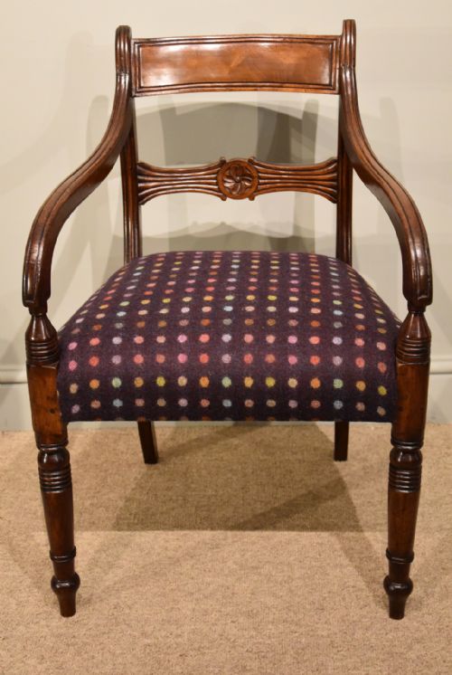 a charming regency mahogany desk chair - CATEGORY: ANTIQUE CHAIRS - DATED REGENCY