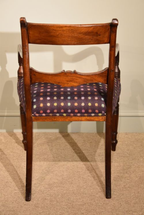 A CHARMING REGENCY MAHOGANY DESK CHAIR - ADDITIONAL PHOTO 4